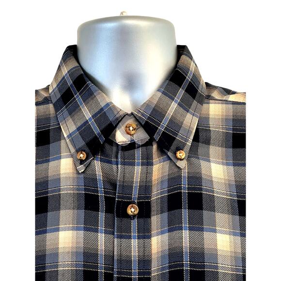 SIR PENDLETON 100% Worsted Wool Button Down Long Sleeve Plaid Shirt-Men's Large - Picture 2 of 8